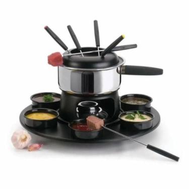 Imagem de Aparelho De Fondue Giratório Carroussel 18 peças Inox Carne Serviço Ki