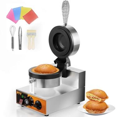 Imagem de PYY Máquina de hambúrguer de sorvete UFO com controle de temperatura de 5 minutos, revestimento antiaderente com panos de limpeza, escovas de clipe de alimentos, para