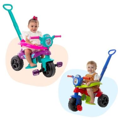 Imagem de Triciclo Motoka Brinquedo infantil Criança com Empurrador - Kemotoca