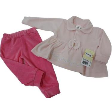 Imagem de Conjunto Bebê Feminino Bordado Floral Inverno Chuquinha 2916 - Chuquin