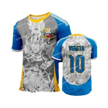 Imagem de Camiseta De Futebol Impressa Em 3D Do Vegeta Dragon Ball Z, Manga Curt