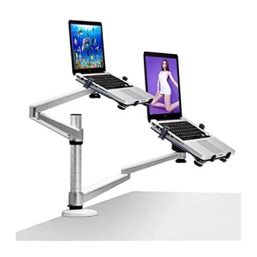 Imagem de OA-11X Suporte de mesa multifuncional com dois braços duplos 25.4 cm-38.1 cm Suporte de mesa para laptop duplo suporte base de grampo 65 mm (Cor: OA-11Y) (Oa 11x)