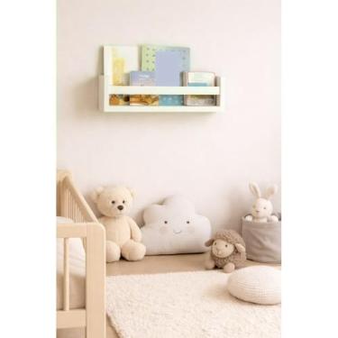 Imagem de Estante de parede em MDF, ideal para cantos de leitura, organização de livros e brinquedos.(branco)