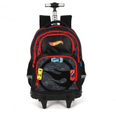 Imagem de Mochila Com Rodas Hot Wheels Preto - único Preto