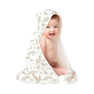 Imagem de Toalha De Bebê Com Capuz Ultra Macia Em Musselina, Toalha De Banho Abs