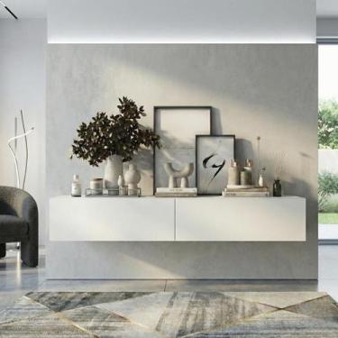 Imagem de Aparador Eros 110 Suspenso Com 2 Gavetas Estilo Minimalista Para Sala 