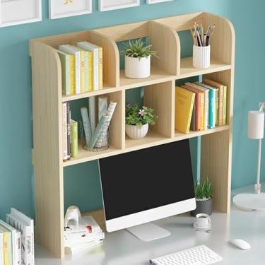 Imagem de Estante organizadora de mesa com várias camadas de material de madeira maciça, estante de mesa estável e com suporte de carga para escritório, decoração de casa, cozinha (tamanho: 90 * 20,8 * 93 cm