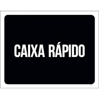 Imagem de Kit 3 Placas Sinalização Ambiente Caixa Rápido