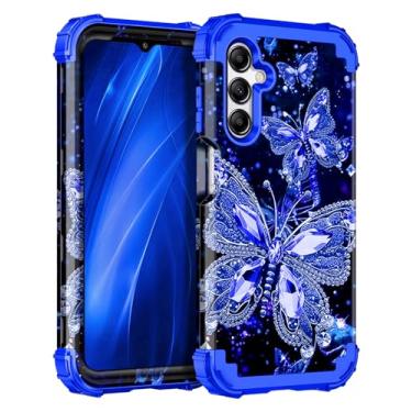 Imagem de Miqala Capa para Galaxy A15 5G, que brilha no escuro, três camadas, resistente, à prova de choque, proteção total de plástico rígido + capa protetora de silicone macio para Samsung Galaxy A15 5G 6,5