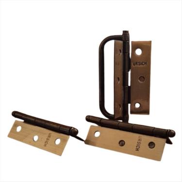 Imagem de Kit Dobradiças Com Alça Para Porta Camarão Oxidado Ursich