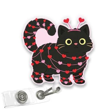 Imagem de VOTANTA - Carretel de crachá de gato fofo, porta-crachá retrátil de acrílico para amantes de gatos com clipe, porta-crachá engraçado de enfermeira de saúde presentes para enfermeira, médico, estudante