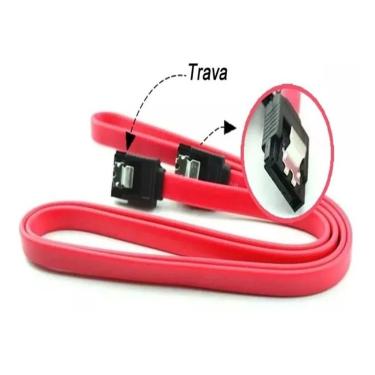 Imagem de 10 UNIDADES = CABO DE DADOS SATA I 1.5GB/S E SATA II 3GB/S TRAVA 40CM