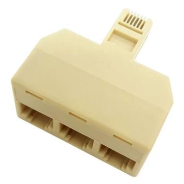 Imagem de Adaptador Multiplicador P/ Telefone Rj11 3 Fêmeas X 1 Macho