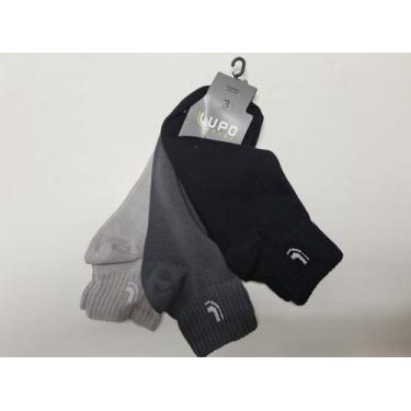 Imagem de Kit 3 Pares de Meia Soquete Cano Baixo Lupo 3223 Tamanho: 45 a 48, Bra