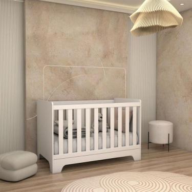 Imagem de Berço Americano 3 em 1 Sueño 100% Mdf Branco Brilho - Panorama Móveis,