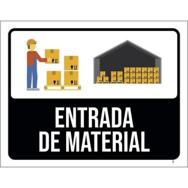Imagem de Kit 10 Placa Acm Entrada De Material Desenho 18X23 - Sinalizo