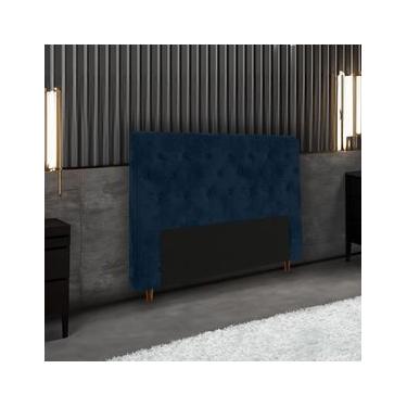 Imagem de Cabeceira para Cama Box Casal Portobel Marcela com Revestimento em Suede