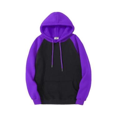 Imagem de Moletom Unissex Oversized De Fleece Quente Para Outono/Inverno Com Col