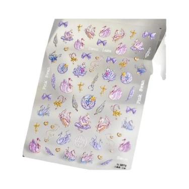 Imagem de Adesivos De Unha 5D Borboleta Vermelha Fênix Andorinha Decalques De Ma