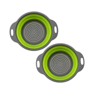 Imagem de Escorredor De Silicone Dobrável 2PCS, Coador De Cozinha Para Frutas, V