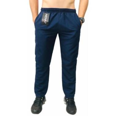 Imagem de Calça Masculina Tactel Plus Size Tamanho Extra Grande Especial 3 Bolsos Elástico Cordão Academia-Masculino