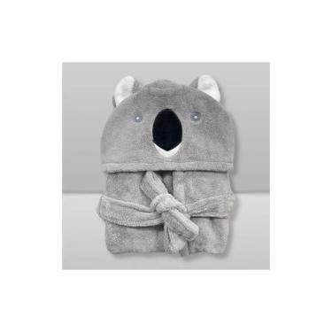 Imagem de Roupão Infantil Laço Bebê Power Sec Animada, 1-2, Coala cinza