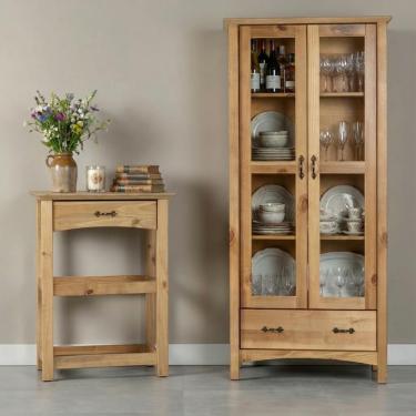 Imagem de Aparador 1 Gaveta Com Cristaleira 2 Portas Madeira Maciça