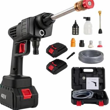 Imagem de Lavadora Lava Jato Portátil Alta Pressão Recarregavel Kit 2 Baterias 4