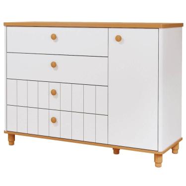 Imagem de Cômoda Bebê Permobili Cupcake Retrô 04 gavetas 01 porta MDF