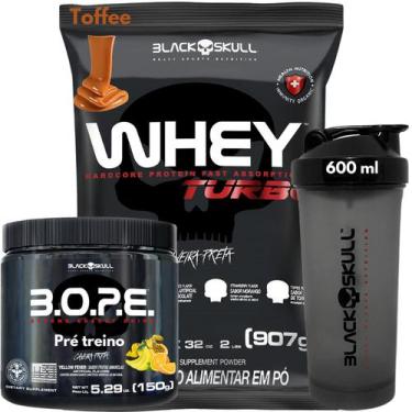 Imagem de Whey Protein TURBO Concentrado + Pré-treino Bope + Coqueteleira 600ml 