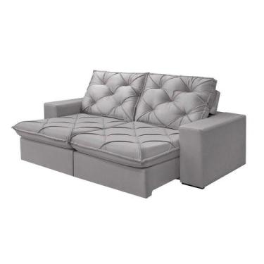 Imagem de Sofá 3 Lugares Retrátil E Reclinável Martins M-176 Veludo Cinza - MART