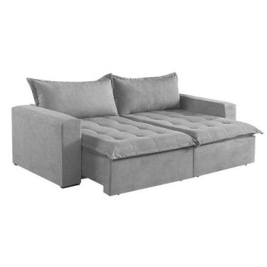 Imagem de Sofá Cama 2 Lugares Retrátil Reclinável M-184 Veludo Martins Cinza - M