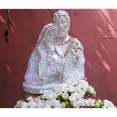 Imagem de Sagrada Família com perolas 19 cm preço de fabrica - Casa Da Mãe
