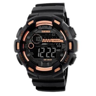 Imagem de Relógio Masculino Skmei Digital 1243 Preto e Dourado