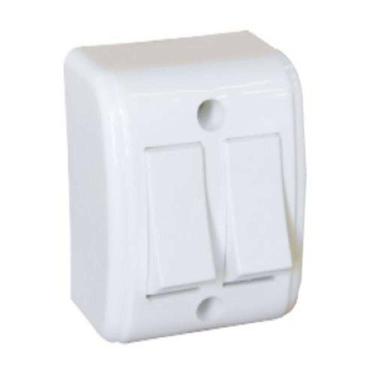 Imagem de Interruptor 2 Teclas Simples 13710 com Design Moderno Branco Mectronic