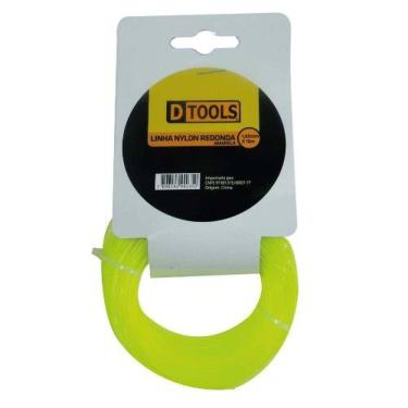 Imagem de Linha para Cortar Grama Nylon Redonda 2MM X 15 METROS Alta Durabilidade Amarelo Dtools