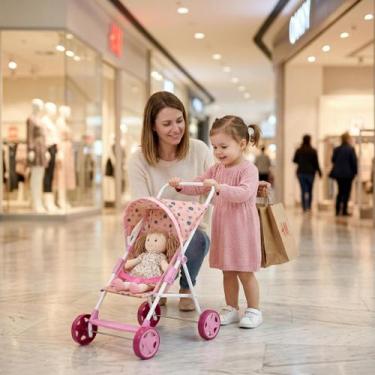 Imagem de Carrinho de boneca Soft bebê reborn - Kids Baby, Rosa dog