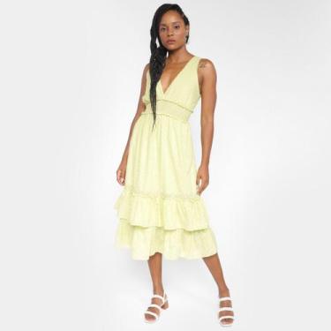 Imagem de Vestido Midi All Is Love Cazani Babado, Amarelo, M