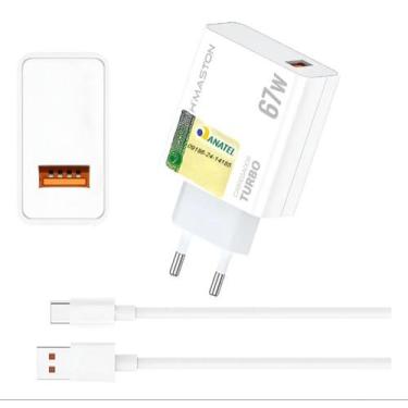 Imagem de Carregador Turbo + Cabo USB Tipo C Maston, Branco