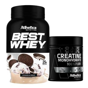 Imagem de Best Whey Isolado Hidro 3W Cookies 900g + Creatina Atlhetica-Unissex