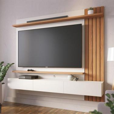 Imagem de Painel para TV até 70 Pol 180x162cm Juriti Off White Freijó - Colibri