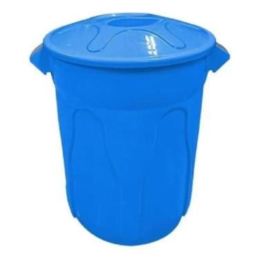 Imagem de Lixeira Plastica Com Tampa 60 Litros Azul - JSN