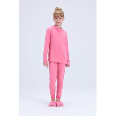 Imagem de Conjunto infantil blusa + calça térmica rosa - Vida Costeira Oficial, 