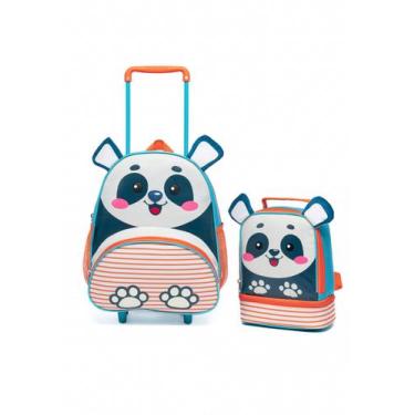 Imagem de Kit Mochila Infantil Rodinha Creche Pré Escolar Menina Menino Reforçad