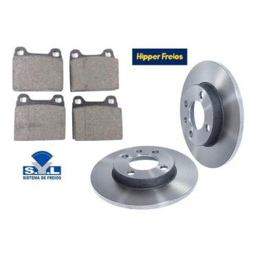 Imagem de Par disco freio sólido + pastilhas gol voyage 1.0 1.6 até 93 - HIPPER 