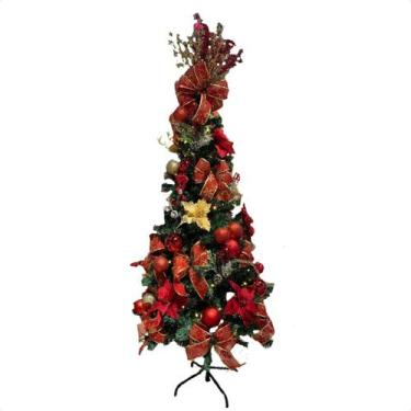 Imagem de Árvore De Natal Decorada Luxo Completa Lindissima 1,20m 180 galhos com