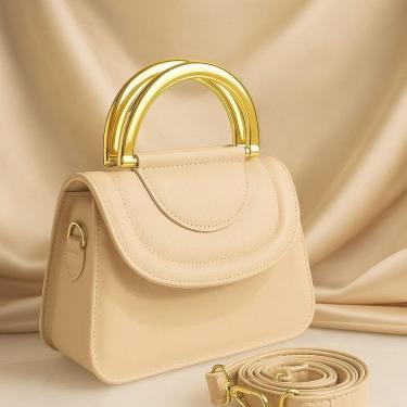 Imagem de Bolsa Feminina Julia Elegante Oem com Alca de Plastico e Alca Transversal Ajustavel Caqui