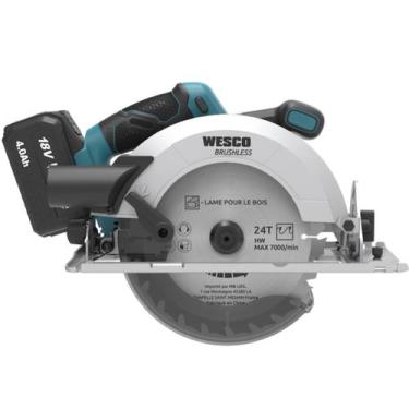 Imagem de Serra Circular 18v Bateria 4ah 190mm Wesco WS2821.9