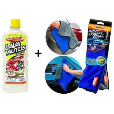 Imagem de Lava Autos Com Cera 500ml+ Pano Brilho Final Luxcar