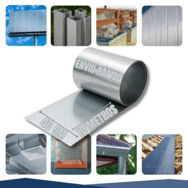 Imagem de Bobina Chapa 40 Cm x 10 M Rolo Aluminio Calha Rufo - Glattstore